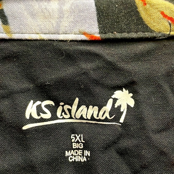 KS Island Printed Rayon Short-Sleeve Shirt Size 5XL - Picture 2 of 3
